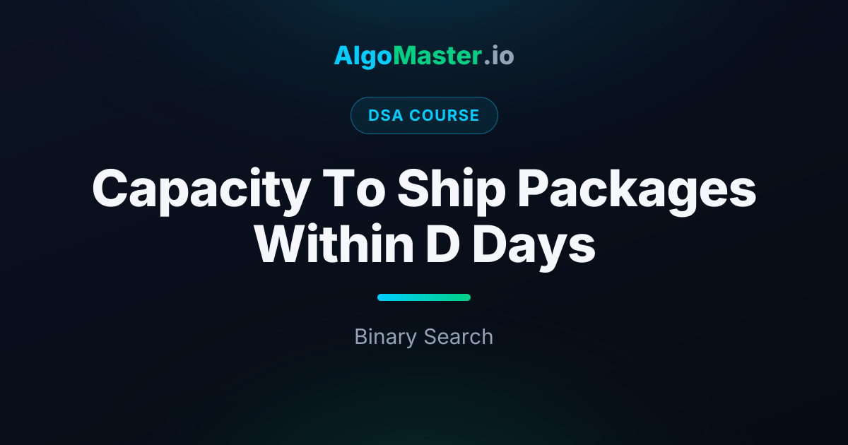 Capacity To Ship Packages Within D Days | DSA | AlgoMaster.io