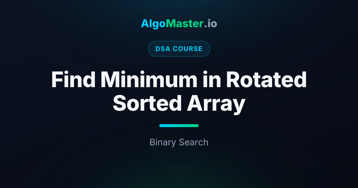 Find Minimum in Rotated Sorted Array | DSA | AlgoMaster.io