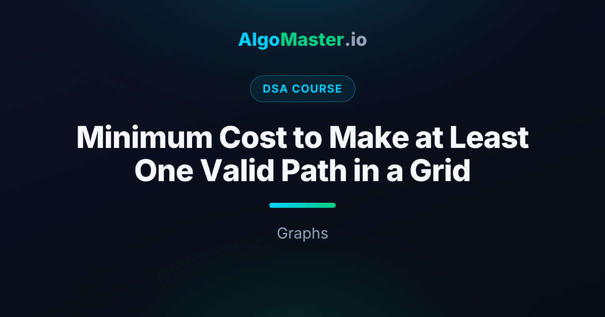 Minimum Cost to Make at Least One Valid Path in a Grid | DSA ...