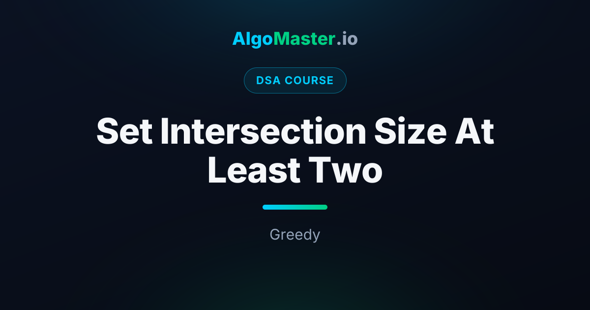 Set Intersection Size At Least Two | DSA | AlgoMaster.io