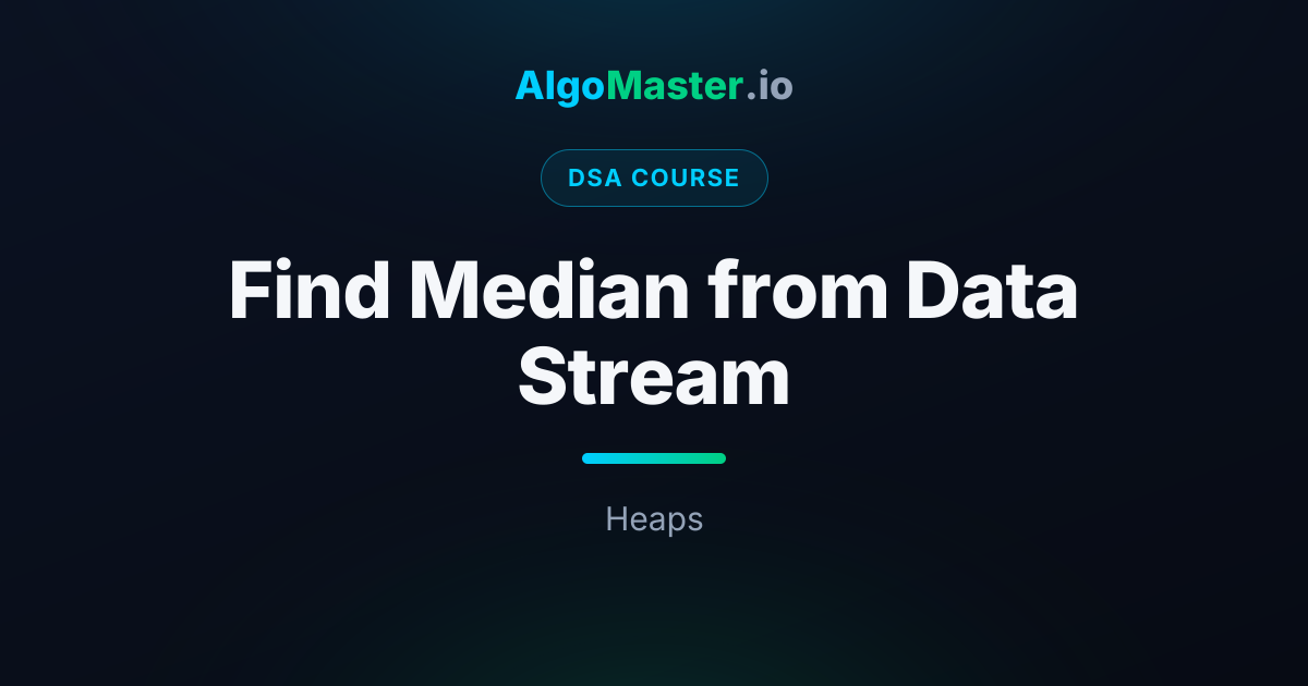 Find Median from Data Stream | DSA | AlgoMaster.io