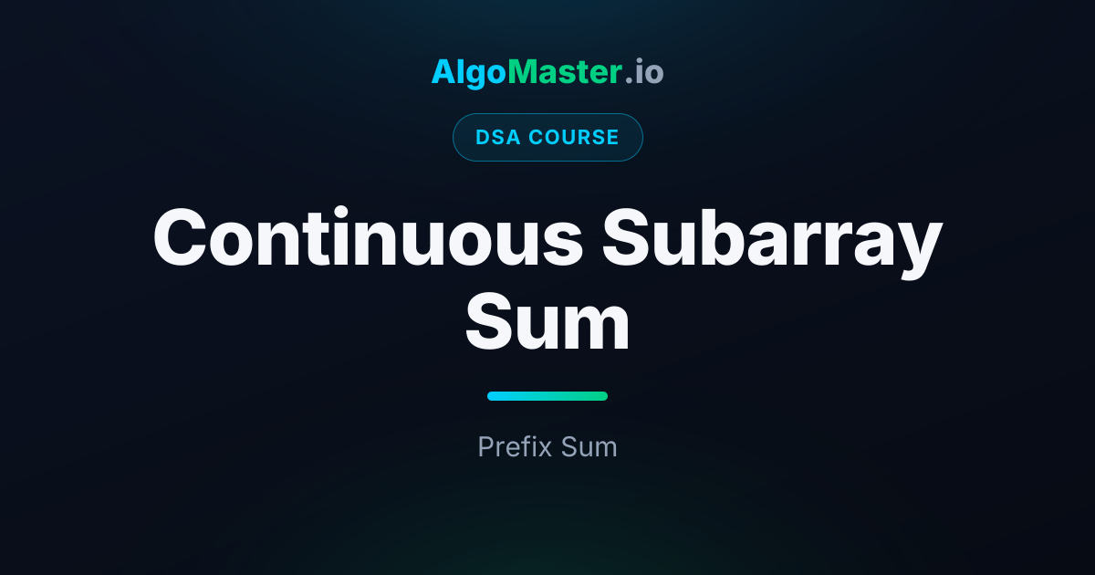 Continuous Subarray Sum | DSA | AlgoMaster.io