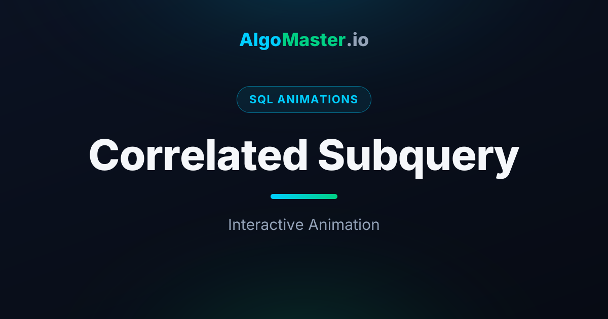 Correlated Subquery Animation | AlgoMaster.io